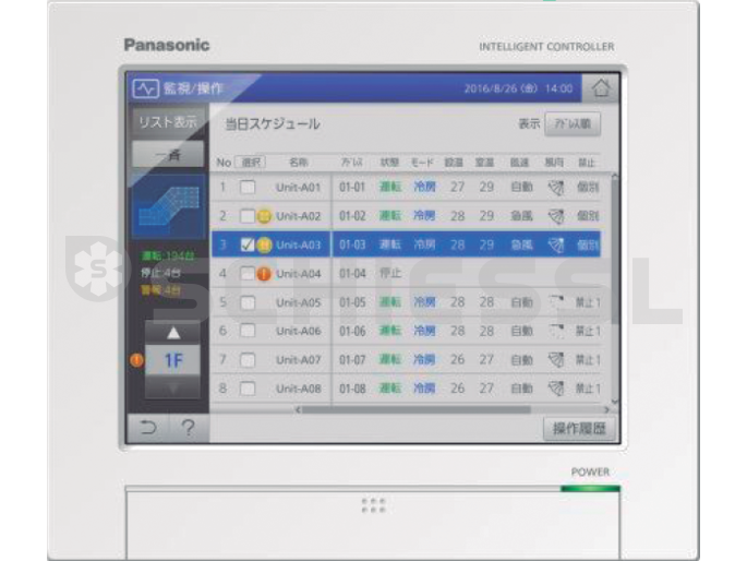 Panasonic communication system ECOi/PACi CZ-256ESMC3 Touch-screen Paneel for 256 indoor units