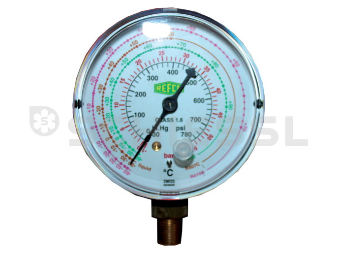 Refco manometro di pressione 80mm 1/8''NPT M5-500-DS-Multi
