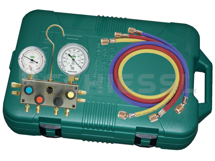 Refco 4-way electronic manifold in case M4-3-BS-R-600-A