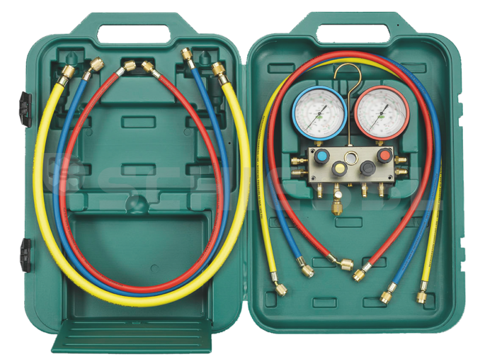 Refco 4-way electronic manifold in case M4-3-Deluxe-M-R407C