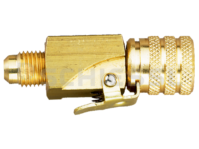 Quick coupling w. schrader valve straight V-35010-410/5 7/16"UNFx1/2"-20UNF