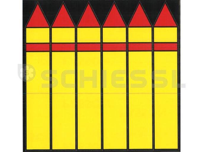 Adesivo frecce di direzione infiammabile rosso per condotta (1 set = 6 pezzi)