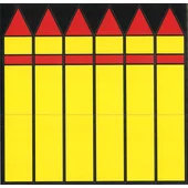 Aufkleber Richtungspfeile brennbar rot  für Rohrleitung (1 Satz = 6 St.)