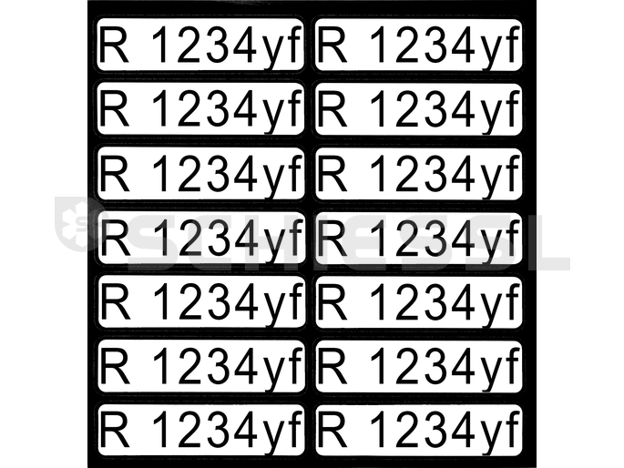 Stickers for direction arrows flammable R1234yf (1 set = 14 pcs) flammable