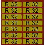 Stickers for direction arrows flammable R32 (1 set = 14 pcs) flammable