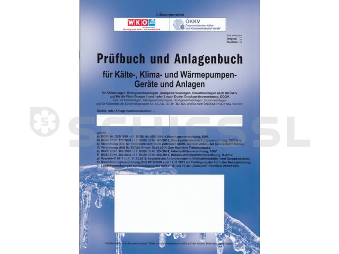 Prüfbuch und Anlagenbuch f. alle Geräte- und Anlagentypen (blau)