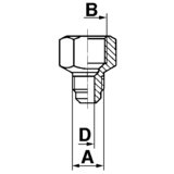 Screw-on connecting piece AS 7/16''x5/8''UNF