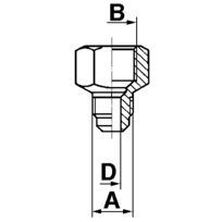 Screw-on connecting piece AS 7/16''UNFx1/4''R(RAI06-8R)