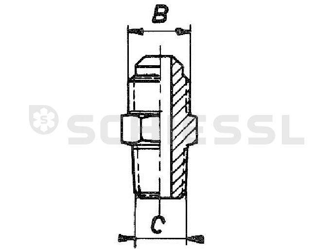 Screw-in connecting pieces conical EK 5/8''UNFx1/4''NPT