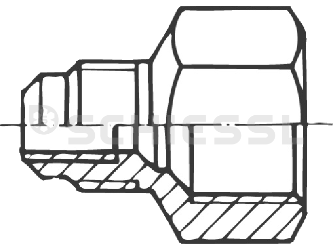 Schrader valve screw-on connecting piece A-31614 7/16"UNFx7/16"UNF i/o VUR3-44