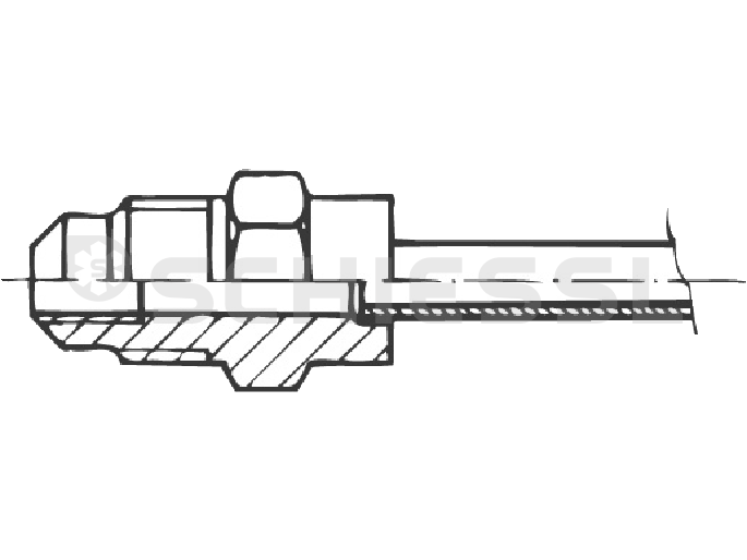 Schraderventil Lötstutzen mit Kupferrohr MV-8505050 1/2"-20UNFx6mm m.Ventil Kappe