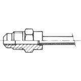 Schrader valve solder socket with copper pipe A-31006 S-HSR 7/16"UNFx3/8"SAE w. V &amp; K