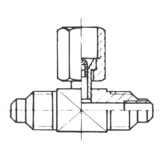Schrader valve T-piece screw S-TIMO 7/16"UNF o x i x o w. nut