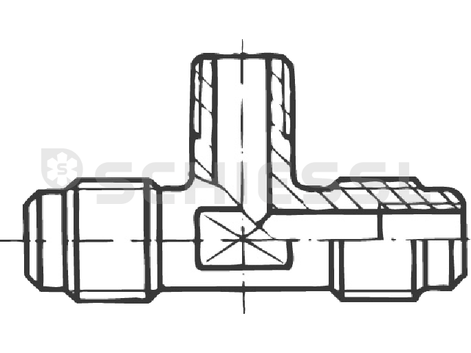 Schrader valve T-piece screw A 31512 7/16"UNFx1/8"NPTx7/16"UNF