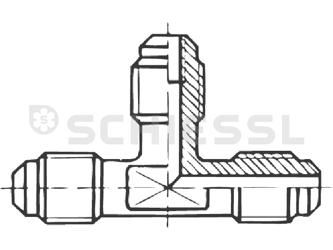 Schrader valve T-piece screw VT 2-4 7/16"UNFx7/16"UNF o x o x o