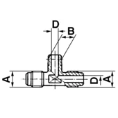 T-fitting reduced TKS 7/16'’ UNFx1/8''NPT