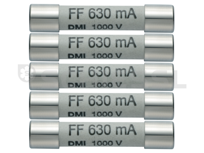 Testo replacement fuses 5 piece per set 630mA/1000V 0590 0006