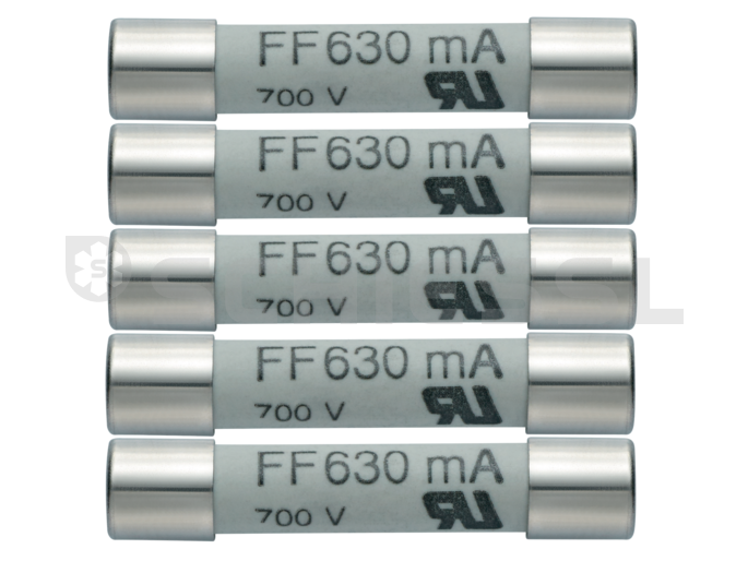 Testo replacement fuses 5 piece per set 630mA/600V 0590 0007