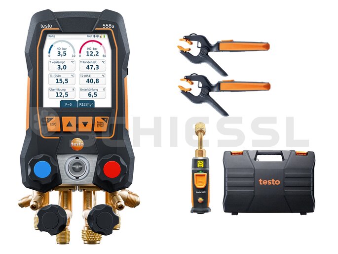 Testo digitale 4 Wege Monteurhilfe 558s Smart Vakuum Set im Koffer