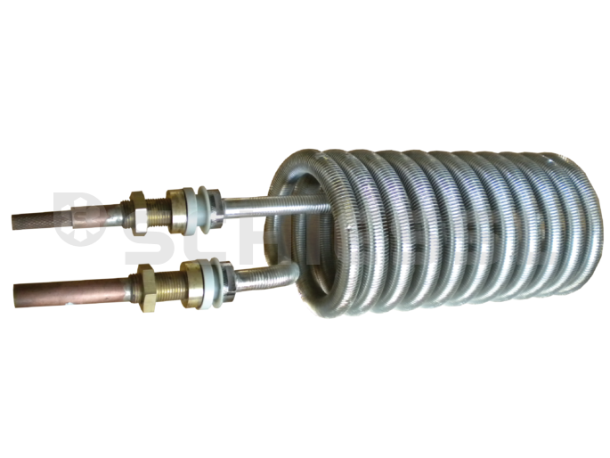 Wieland finned tube condenser WRKS18 R1'' tinned Q=7,5kW w. ring+sleeve