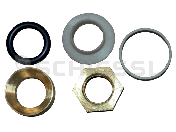 Wieland Befestigungs Set 1/2'' f.WRK je 1x Mutter,Scheibe,O-Ring,Hülse,Ring