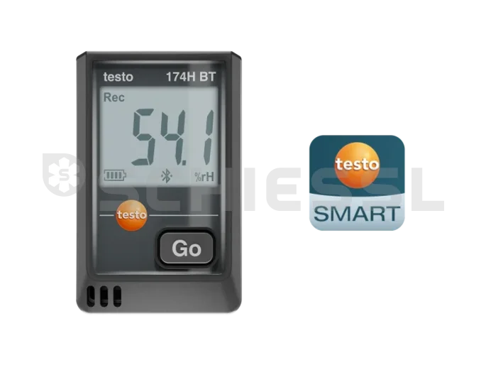 Testo Datenlogger m.Sensor int. Schwarz testo 174 HBT Bluetooth u. APP